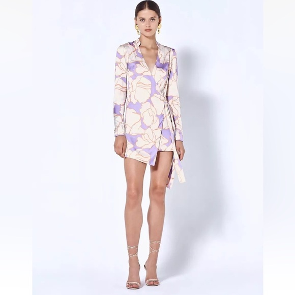 Alexis Dresses & Skirts - ALEXIS *Fiji* purple cream floral wrap dress in Wisteria S